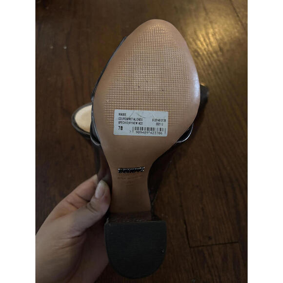 DISCOUNT SHIPPING NWT Schutz Womens Maisie Metallic High Heel Sandals - Picture 7 of 8